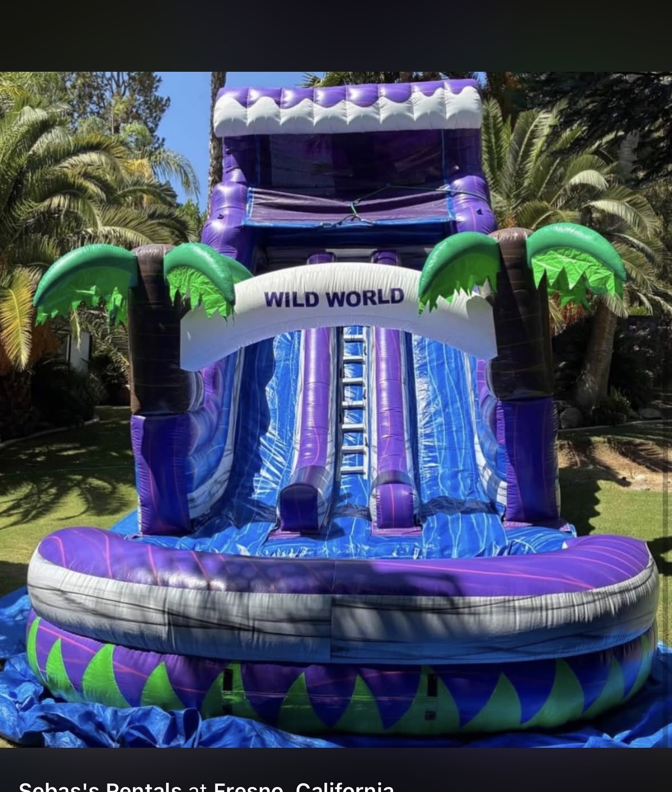 Inflatable water slide with splash pool